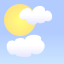 Scattered clouds, smoke