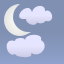 Scattered clouds, mist
